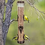 Urban Deco 6 Port Metal Bird Feeder Tube Hanging Weatherproof Coffee view 2