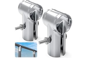IRENPORU 2 Pcs End Rail Clamps 1-3/8" x 1-3/8", T Pipe Clamp for OD Pipe Chain Link Fence Panel Parts