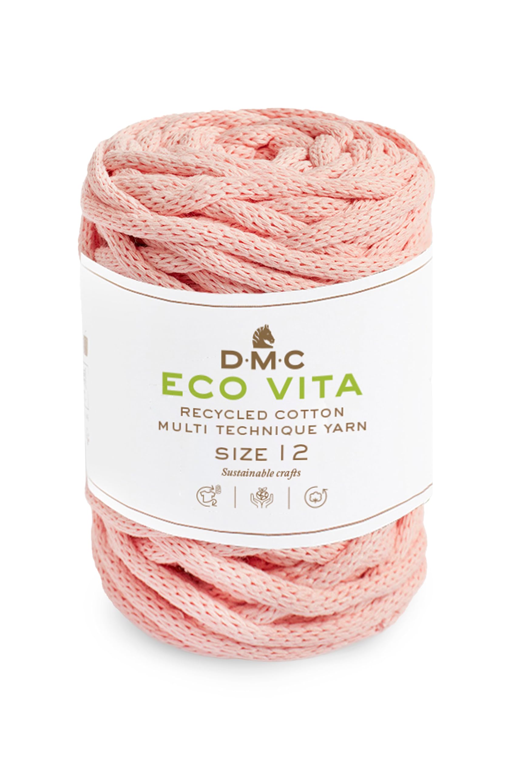 DMC Eco Vita 12, Crochet Knitting Macrame Yarn, Salmon Pink (41), 250g — image 1