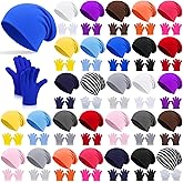 Shyyween 60 Pcs Kids/Toddler Winter Beanie and Gloves Bulk Warm Hats Knit Gloves Pack Winter Gifts for Boys Girls Donation