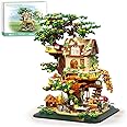 Forest Treehouse Building Blocks Set with LED, Creative Gift for Adults Teen 14+, Mini Brick