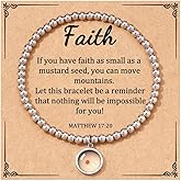 Embtrem Christian Bracelets for Women Mustard Seed Christian Bracelets Cross Faith Mountain Bracelet God Is Within Her Religious Jewelry Inspirational Baptism Gifts Gift