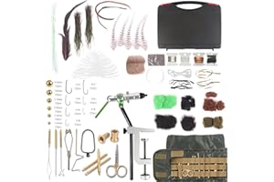 Maxcatch Complete Fly Tying Kit with Fly Tying Vise, Materials, Tools, Beads, Hooks for Flies Tying Beginner Friendly