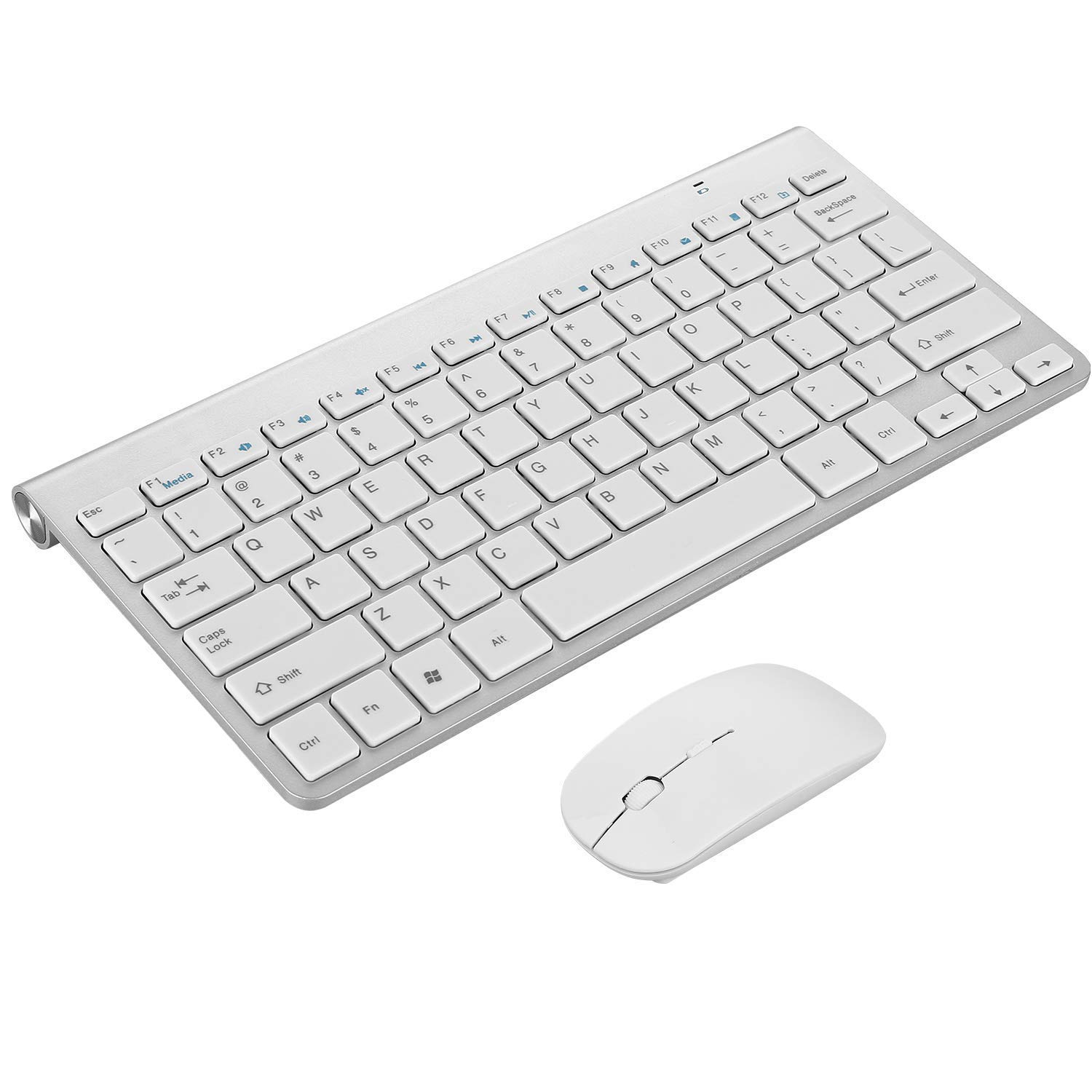 Elecrat Wireless Keyboard And Mouse Combo Ultra Thin Universal Wireless Keyboard Mouse With Nano Receiver Quite For Entertainment Or Bussinesswhite