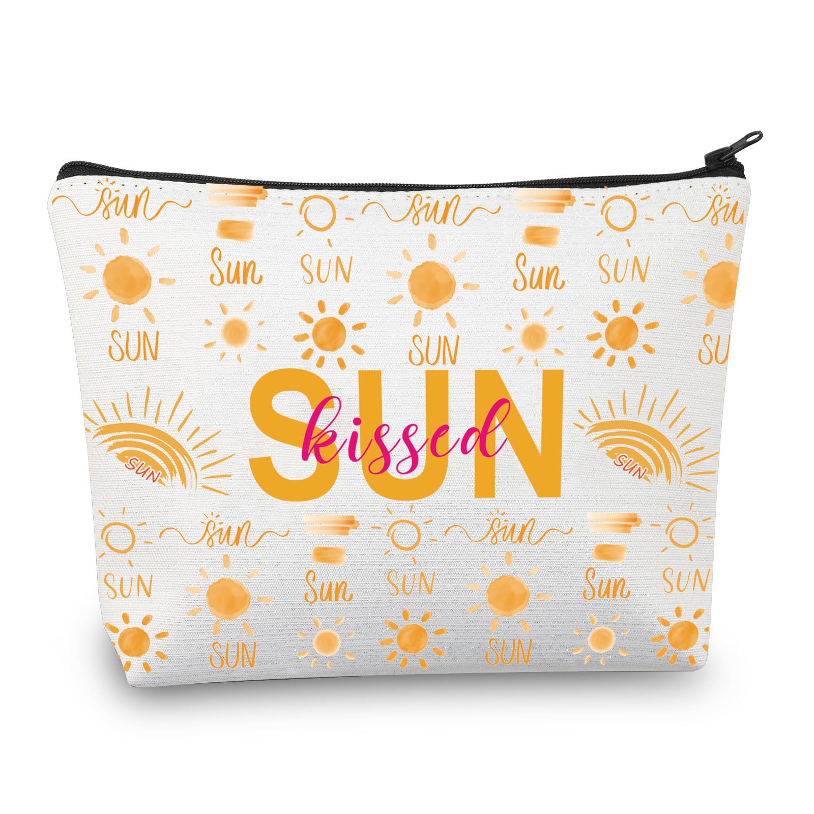 Sunkissed Summer Beach Makeup Bag Sun Beach Lovers Gifts for Women Sunshine Sun Print Cosmetic Bag Travel Toiletry Bag (Sun Bag)