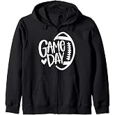 Game Day Football Season Funny Men Women Team Sports Vintage Zip Hoodie