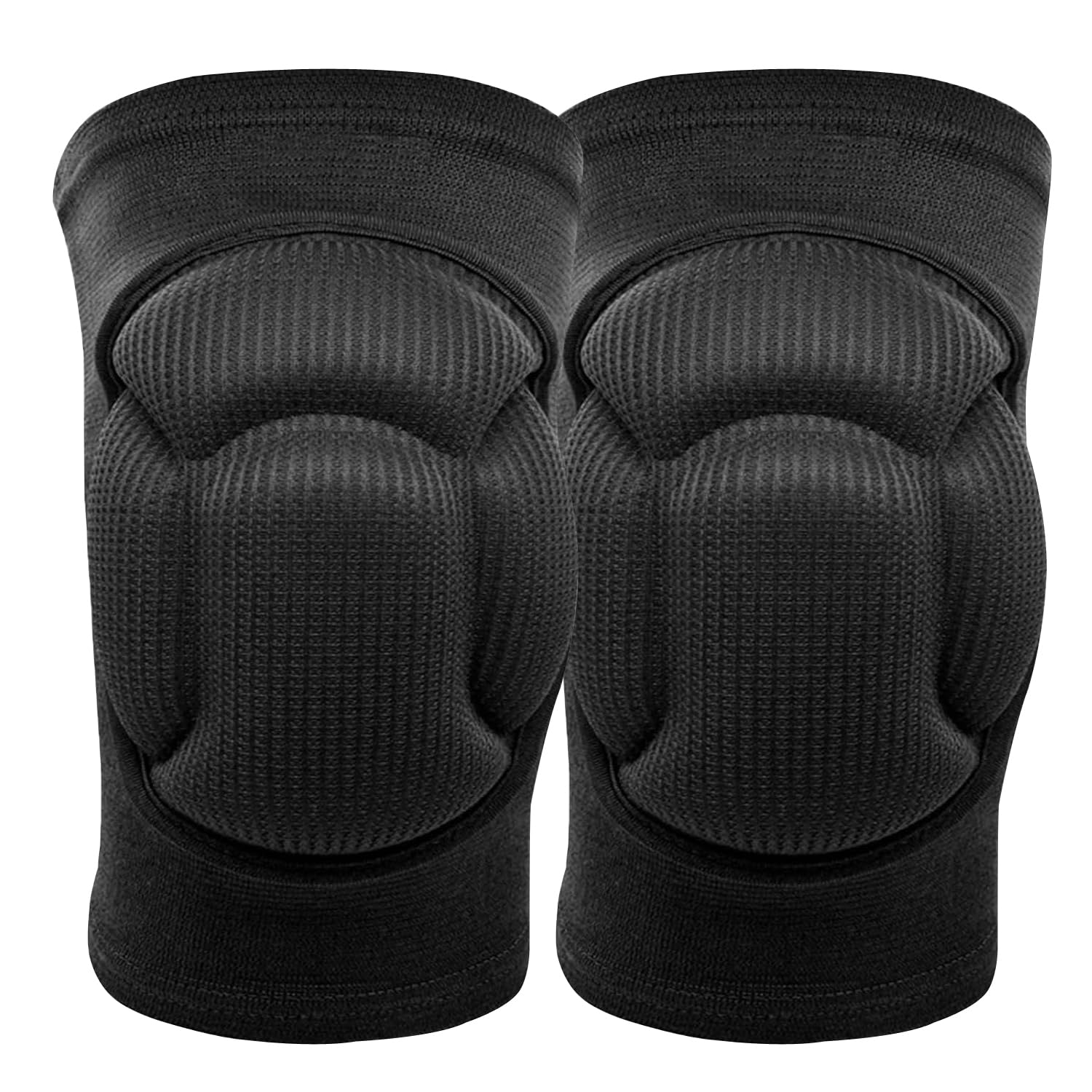 VOUM Knee Pads for Work, Thick Sponge Knee Pads - 1 Pair, Highly Elasticated Volleyball Knee Pads for Men and Women, Anti-Slip Collision Avoidance,Anti-impact Knee Pads