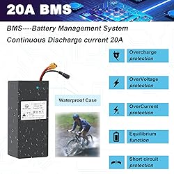 BtrPower 48V 20AH Lithinum ion Battery with 50A BMS