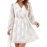 OLICE Dresses for Women 2026 Casual Spring V Neck Wedding Guest Dress Long Sleeve Fashion Beach Vacation Clothes