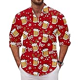 Corkifux Mens Hawaiian Shirt Funny Halloween Thanksgiving Christmas Holiday Button Down Long Sleeve Shirts