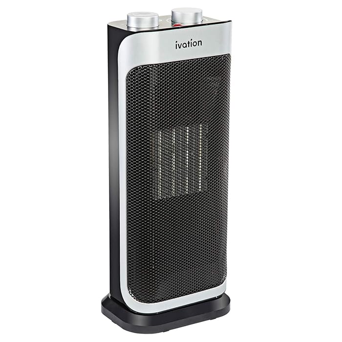 Ivation Ceramic Fan Heater &ndash; 1500W Oscillating 3-in-1 Heater & Fan w/Self-Regulating Thermostat, Adjustable Temperature & Fan Strength, Removable Filter, Overheat & Tip-Over Protection & Carry Handle