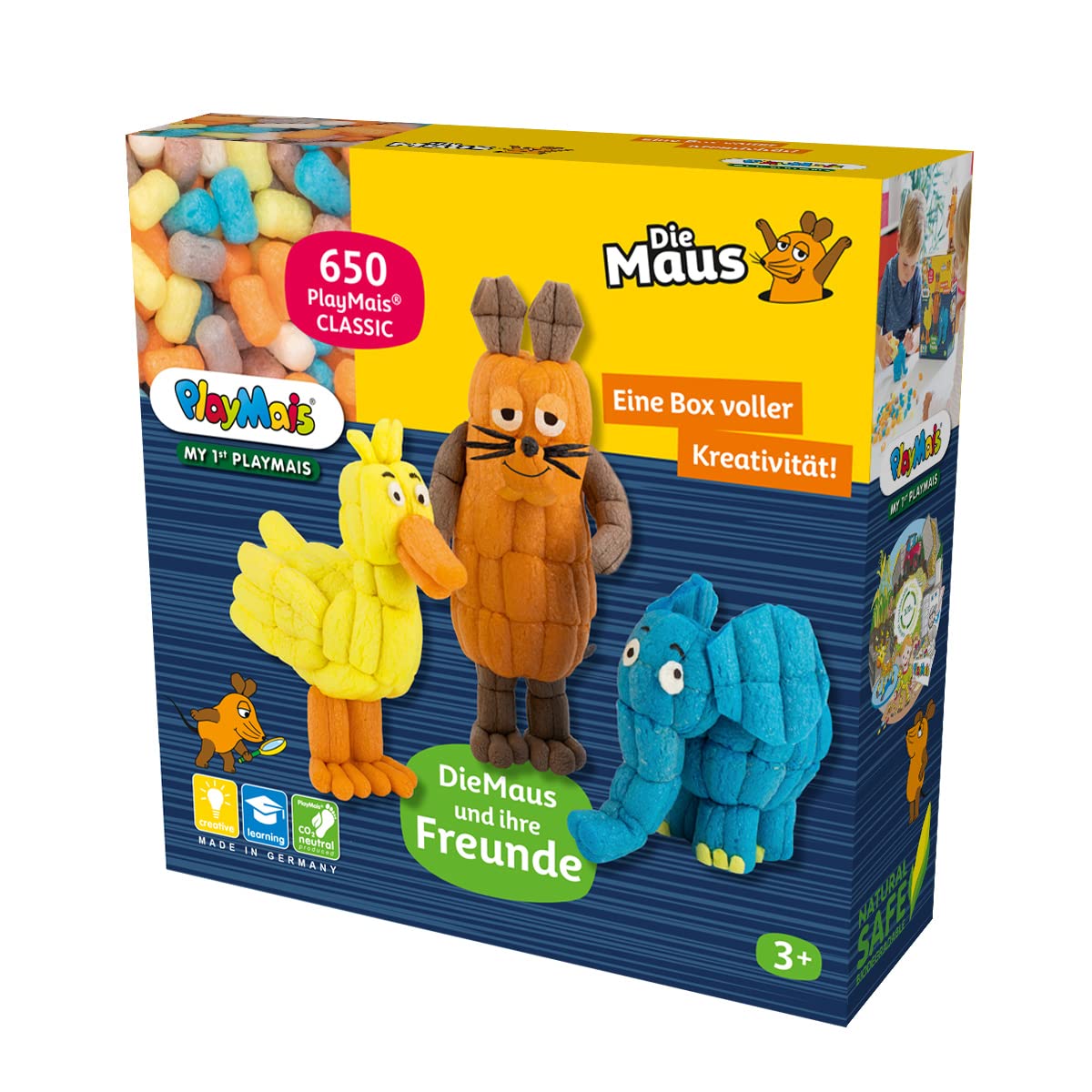 PlayMais Basic My 1st DieMaus Craft Set for Children from 3 Years I Motor Skills Toy with 650 Pieces, Accessories and Instructions I Natural Toy I Promotes Creativity and Fine Motor Skills