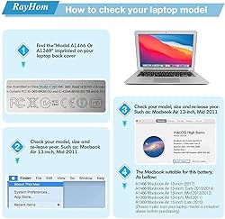 RayHom 7200mAh Replacement Battery for MacBook Air