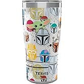 Tervis Traveler Star Wars - Mandalorian - Peekaboo Triple Insulated Tumbler Travel Cup Keeps Drinks Cold & Hot, 20oz, Stainless Steel