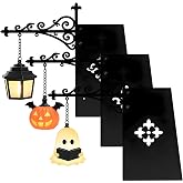 Library Lantern Mini Bookshelf Lamp, Vintage Hanging LED Book Nook Light | Slides Between Books,Lantern&Ghost&Pumpkin Warm Decorative Shelf Lighting for Home,Reading Corner,Study&Book Lovers Gift 3PCS