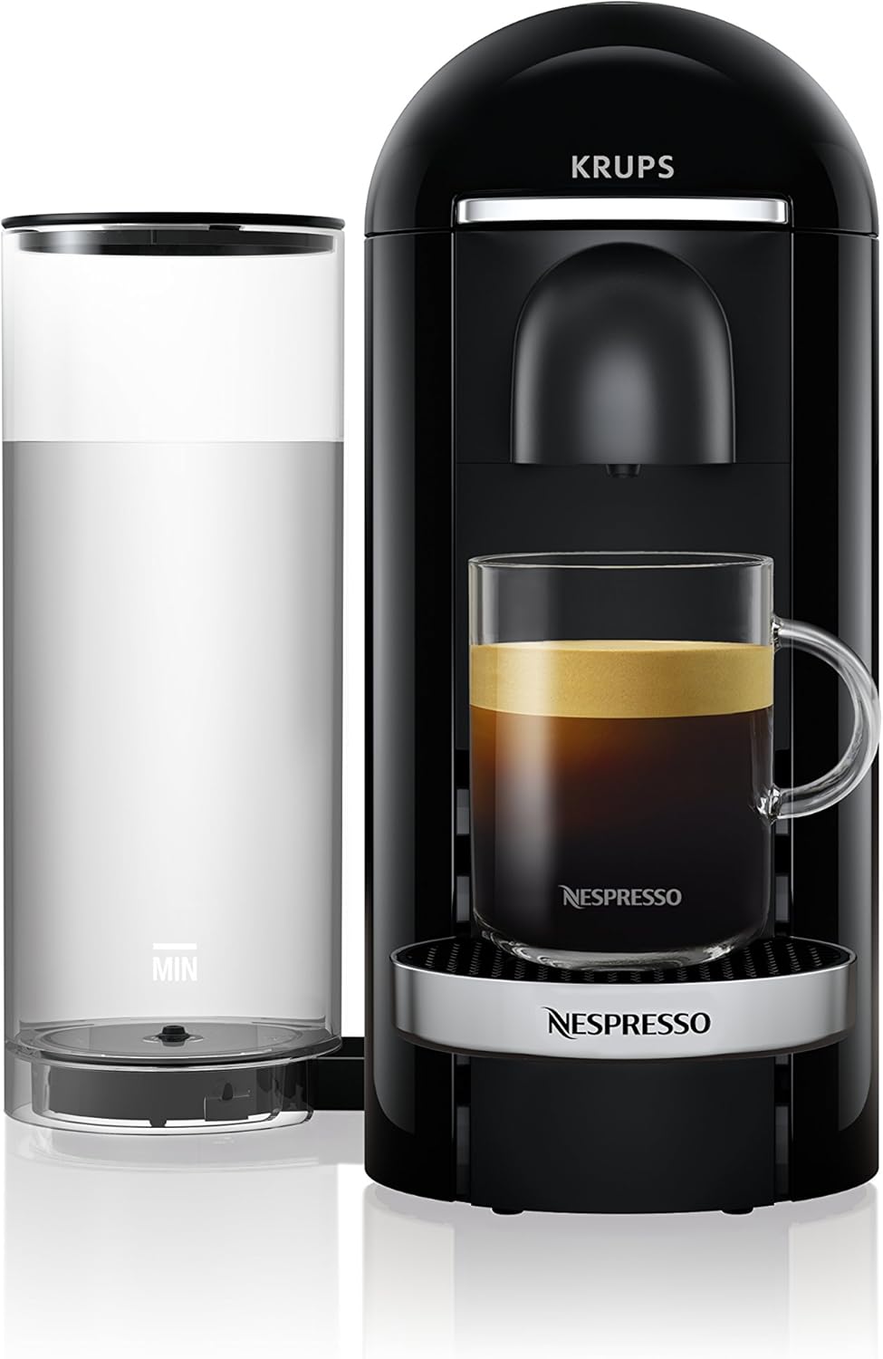 Nespresso Vertuo Plus XN900840 Coffee Machine by Krups, Black & Chrome, Deluxe Black