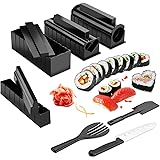 Sushi Maker Kit, AGPtek 11pcs DIY Sushi Making Kit Roll Sushi Maker Rice Roll Mold Including Sashimi Knife for Kitchen DIY Ea