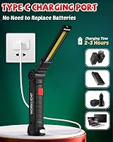 Coquimbo LED Work Light 2 Pack Rechargeable Magnetic Inspection Lamp Black view 9