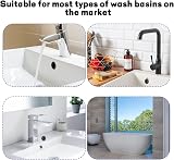 Bansusu 2Pcs Black Overflow Ring Sink Cover Round Bath Kitchen view 5