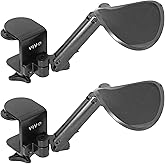 VIVO Universal Clamp-on Adjustable Armrests, Desk Cradle Rotating Elbow Cushions, Above Table Extension Platform Arm Support,