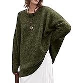 UNCLECAT Women's Oversized Sweaters Trendy Knit Sweater Tops Long Sleeve Crewneck Casual Pullover