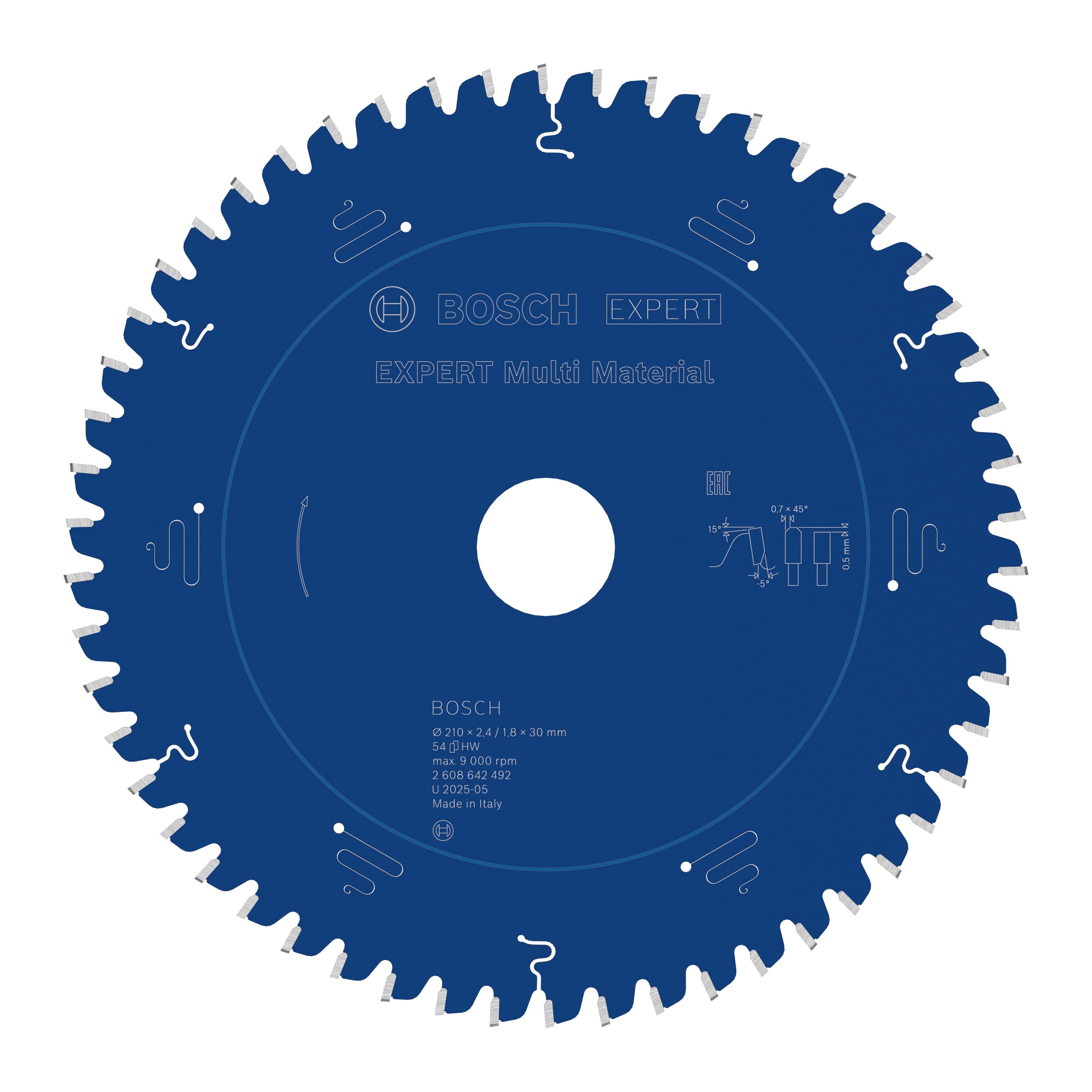 Bosch 1x Expert Multi Material Corded Circular Saw Blade for Mitre Saw (for Aluminium, Plastics, Ø mm, Professional Accessory Mitre Corded Circular Saw)