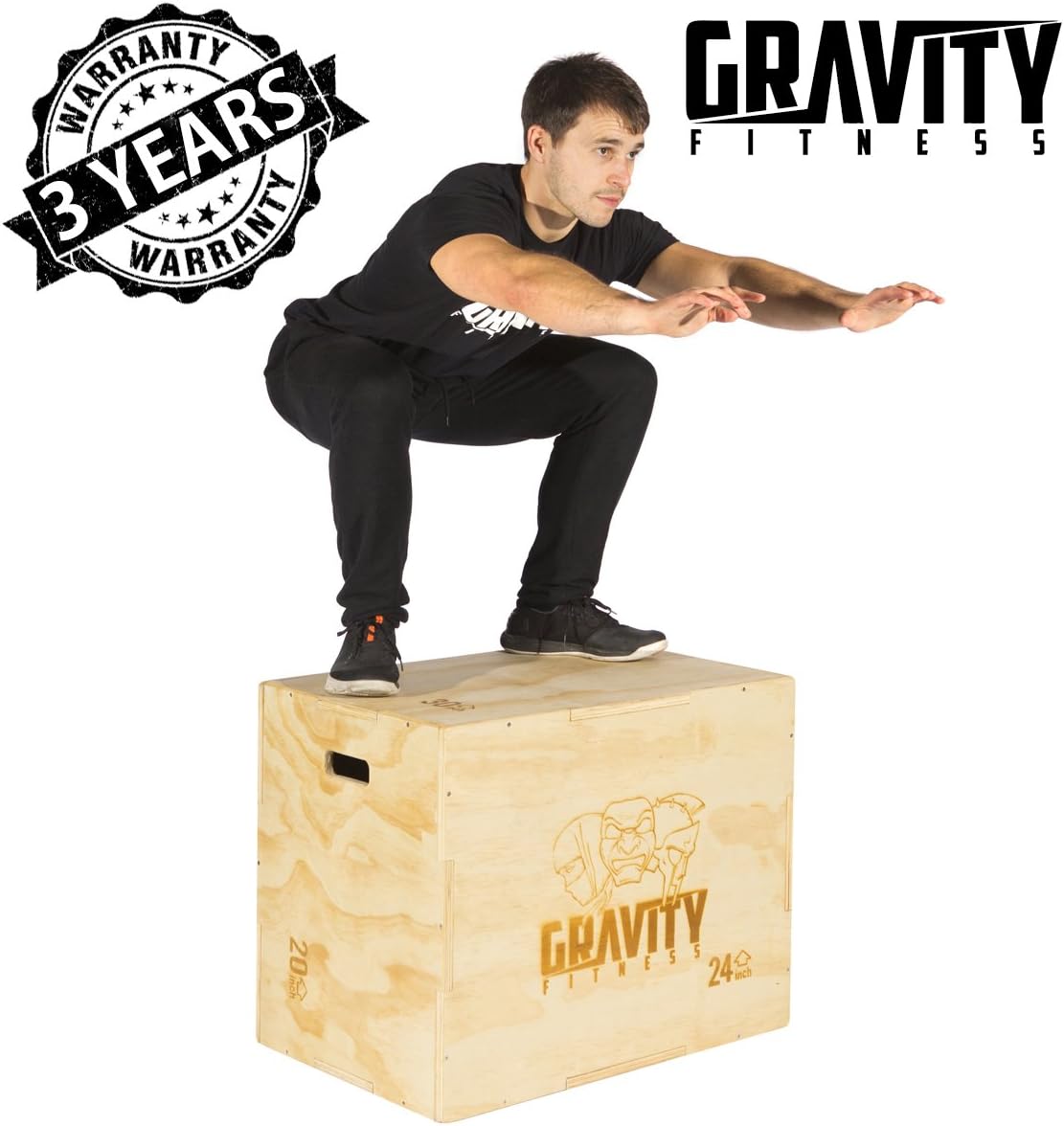 Gravity Fitness Caja de Saltos Pliométricos 3 en 1 30x20x24