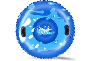 Snow Tube, WOLKEK 40 Inch 2Pack / 47 Inch 1Pack Snow Sled for Kids and Adult, Thickened Heavy Duty Hard Bottom Sleds for Snow with Handles, Winter Toys for Outdoor Sledding Snow Tube Sports