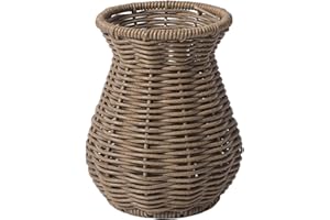 Durability Decors Vase with Rattan Texture Rattan Vase for Modern Themes Home Styling Decors Artificial Craftsmanships Wicker