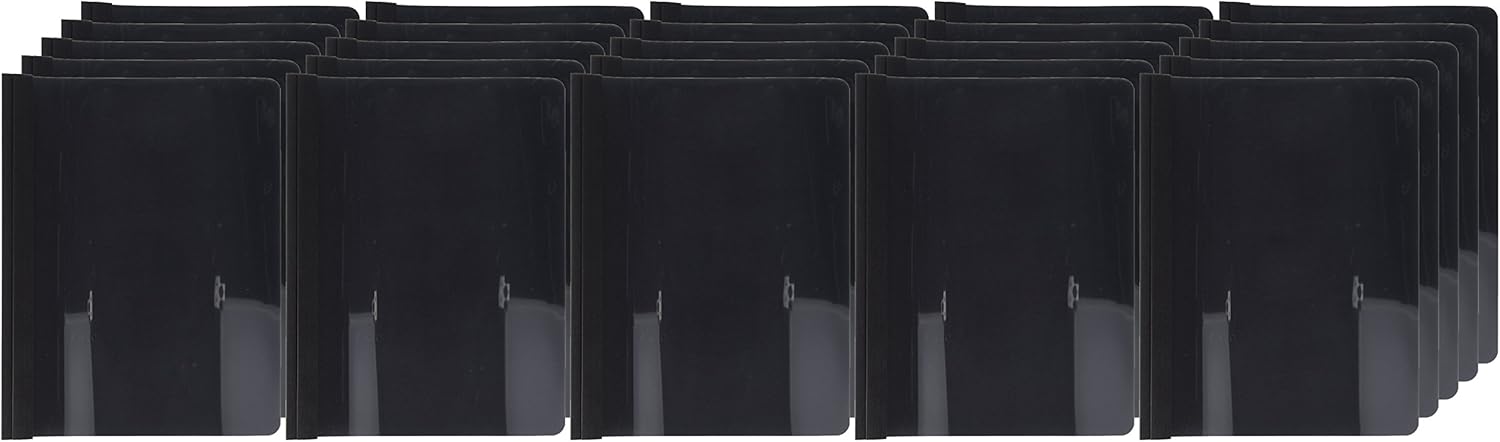 Oxford Clear Front Report Cover, 3 Prong, 1/2 inch Capacity, Black Letter Size, 25 per Box, (53341) : Binding Covers : Office Products