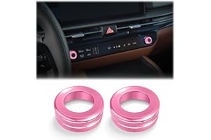 DvlynAuroa for Kia Sportage 2026 Accessories, 2-Piece Aluminum Alloy A/C Climate Knob Cover Trim Kit - Interior Upgrade, Knob Protection & Easy Operation (Pink, 2026 & Later)
