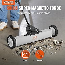 VEVOR Rolling Magnetic Sweeper with Wheels, 50Lbs