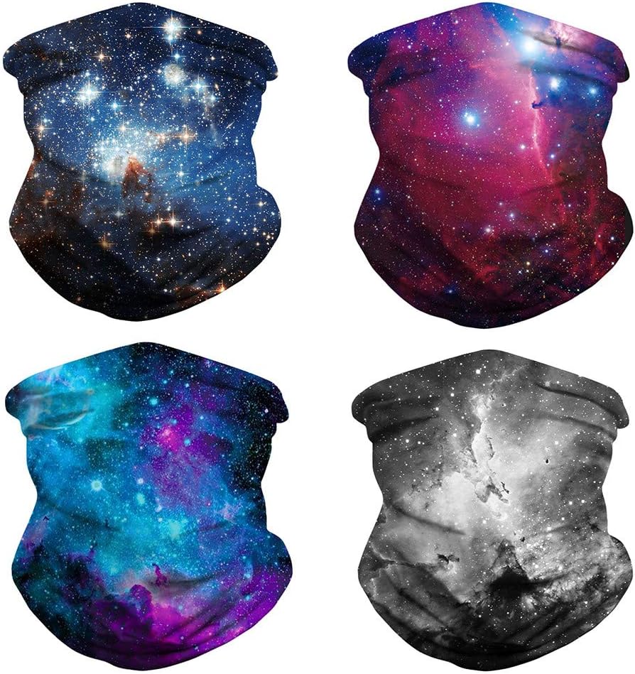 4Pcs Bandanas Face Mask Seamless Neck Gaiter Scarf Mask Tube Headwear Balaclava for Men Women Outdoors Sports