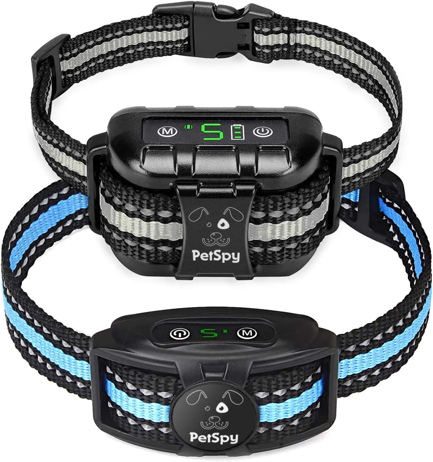 PetSpy Dog Bark Collar Smart 2 Pack Training Bundle with Shock Anti