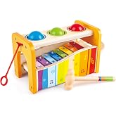 Hape Pound &amp; Tap Bench with Slide Out Xylophone - Award Winning Durable Wooden Musical Pounding Toy for Toddlers