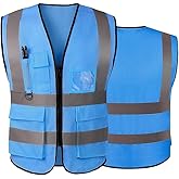 Tydon Guardian Reflective Safety Vest for Women Men High Visibility Security With Pocket Zipper Front Meet ANSI/ISEA Standard