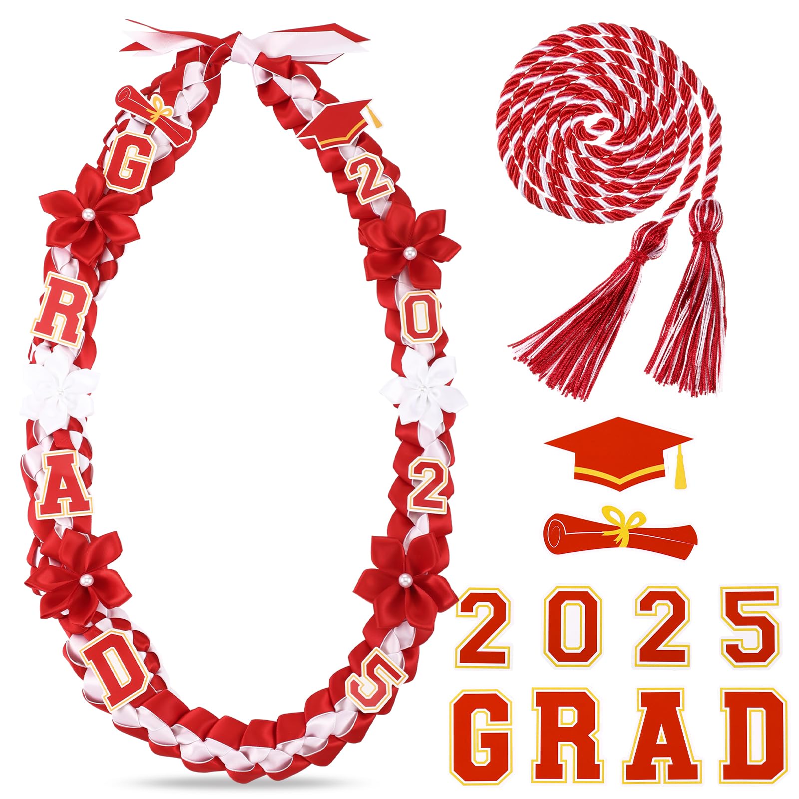 Thiccywoov Graduation Ribbon Lei Class of 2025 Grad Lei Kit Graduation ...