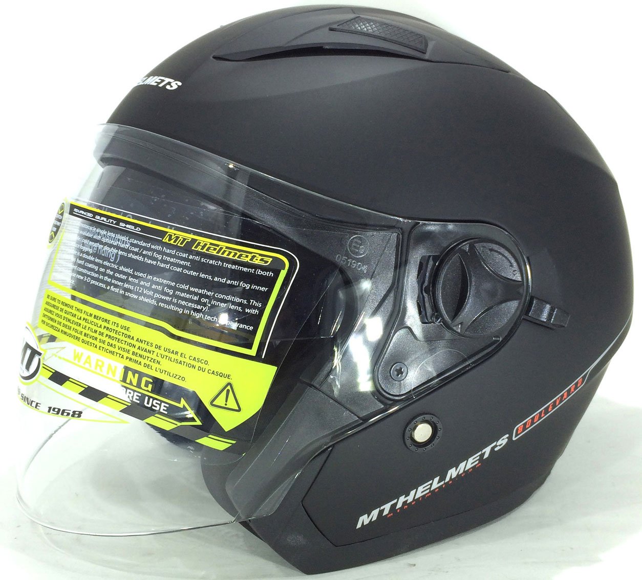 Amazon.es: Casco de la Motocicleta MT BOULEVARD Cascos Abiertos Matt Negro (M)