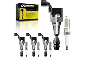 MOAUTO Set of 4 Ignition Coils Pack UF491 12578224 & 4 PCS Iridium Spark Plugs Compatible with Chevy Equinox Buick Regal Saturn GMC - 2.4L L4