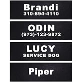 DOGGYKINGDOM Custom Patch for Dog Vest Harness Customizable Text Personalized Patches with Hook Backing Name and Phone Number Service Dog in Training Emotional Support, Pack of 2, 6.3 x 2 in