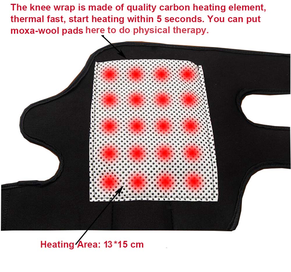 Battery Heated Knee Brace Wrap AWOEZ Rechargeable Lithium Electric Heating Pad Knee Hot Therapy