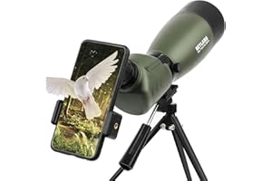 25-75×70 Spotting Scopes, Spotter Scope for Bird Watching, Telescopes-Waterproof Scope with BAK4 Prism Tripod Phone Adapter C