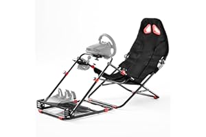 RACGTING Racing Simulator Cockpit, 2-in 1 Adjustable & Foldable Racing Seat for Logitech G29, G920, G923, G27, G25, Thrustmaster models like T248, T248X, T300RS GT, T150, T80, TX, T-GT, TS-PC, Black
