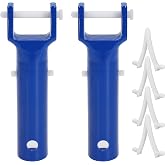 Nayciiy 2 Pcs Pool Vacuum Head Handle with 4 Pcs Butterfly V-Clips and Pins fits for Pool Spa Vacuum Head