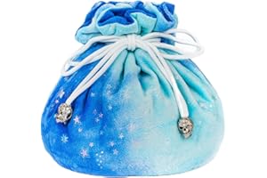 KSNDie DND Dice Bags Large with Pockets Blue Storage Bag Star Pattern for Dungeon and Dragons RPG MTG Game Dices - Capacity 200+ Dice
