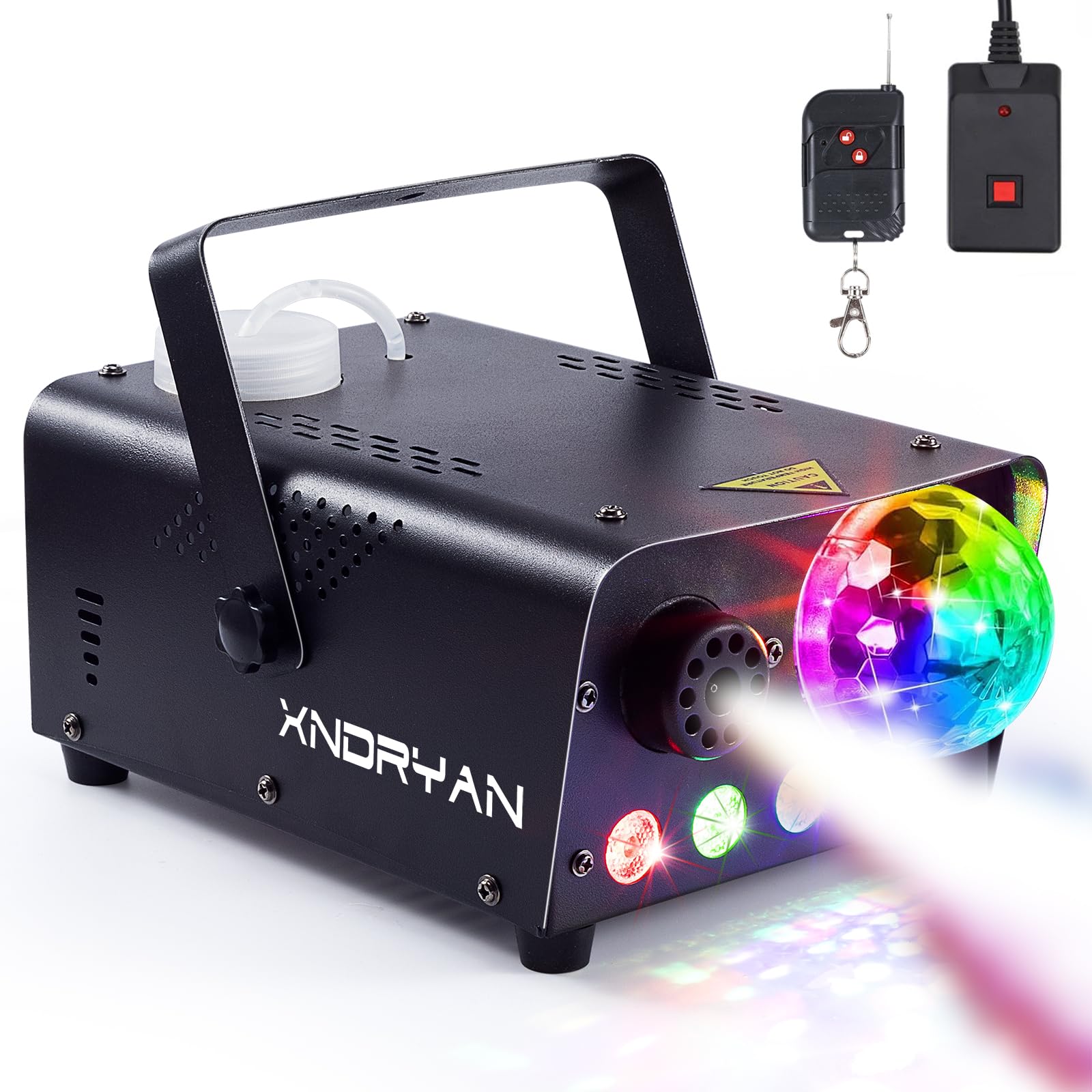 Fog Machine, 600W Professional Party Smoke Machine with Disco Ball Light – RGB LED Stage Smoke Machine 2500CFM Huge Fog for Parties, Weddings, DJ Clubs