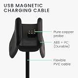 kwmobile USB Charger Cable for Garmin vivosmart 4 Smartwatch - 100cm Black view 4