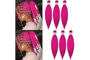 Leticia Magenta Pink Pre streched Braiding Hair Easy to Use Pre feathered Braiding Hair 16inch