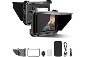 VILTROX Camera Field Monitor with Rig Cage 4K 2000Nits 6 Inch Touchscreen Camera Monitor, Full HD 1920x1080 Video Monitoring, 3D Lut, 3G-SDI, HDMI Camera Screen with Sunshade Hood for Sony Canon Nikon