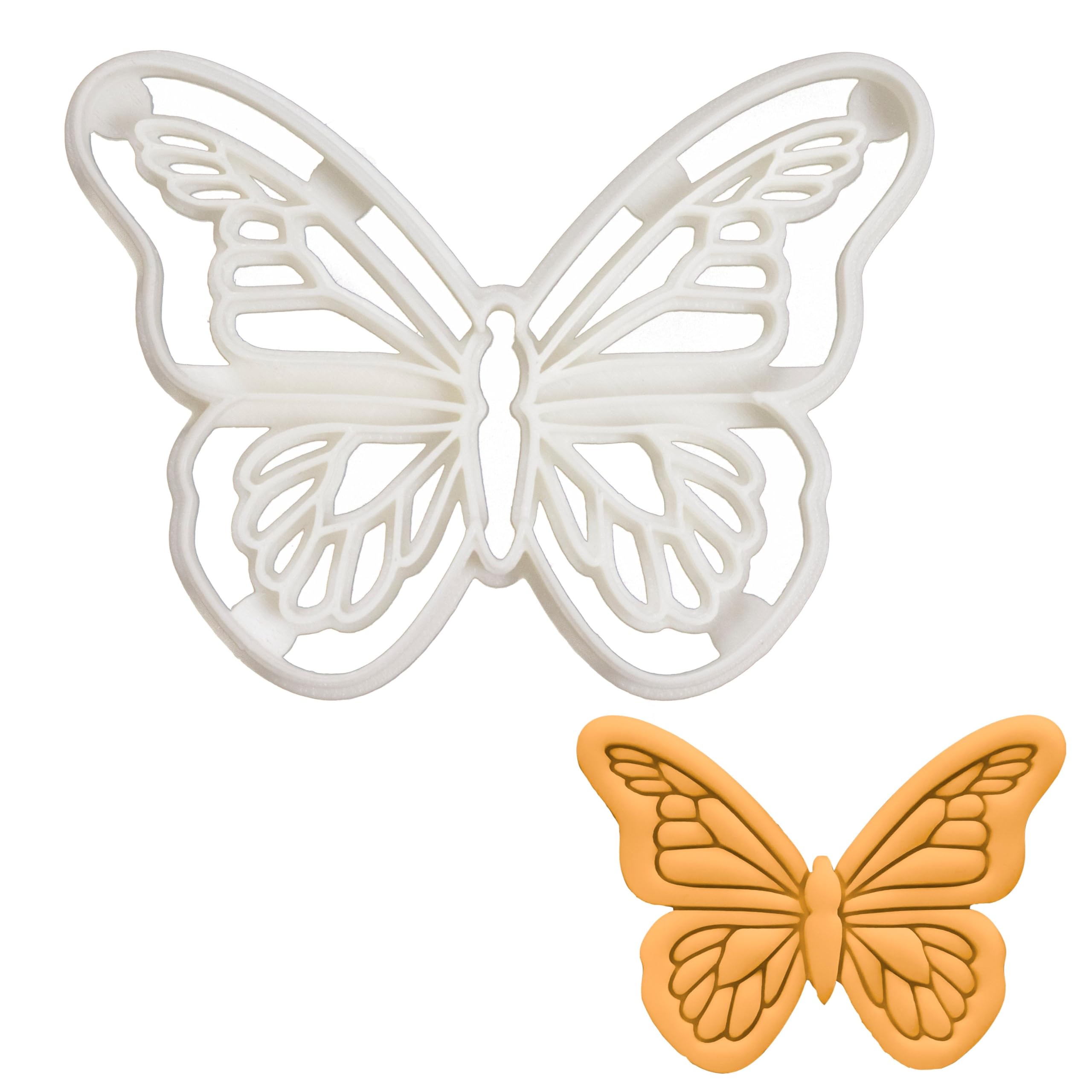 BAKERLOGY Monarch Butterfly Cookie Cutter - Detailed Biscuit Cutter Design for Baking and Crafts, Ideal on Fondant, Dough, Clay
